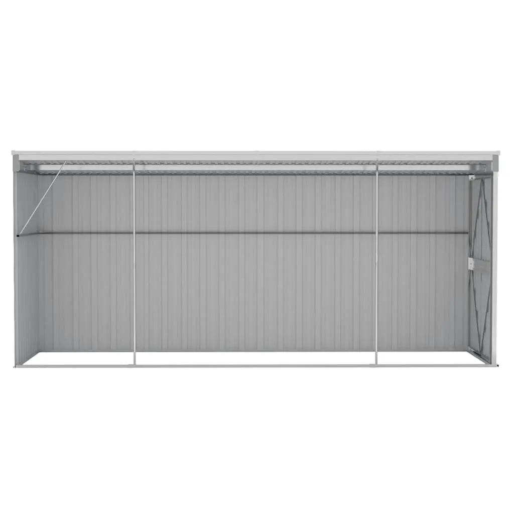 Wall-mounted Garden Shed Storage Grey Galvanised Steel 118 x 382 x 178 cm