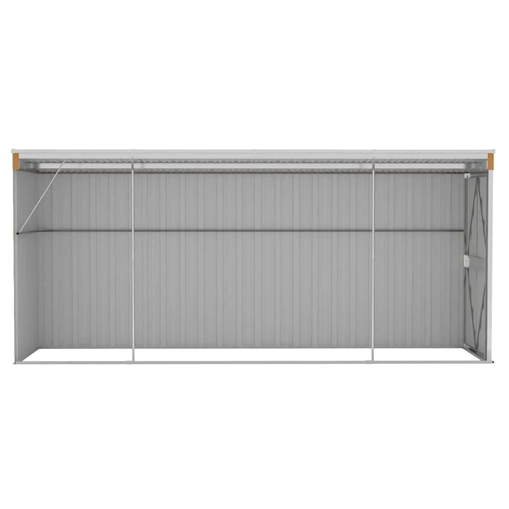 Wall-mounted Garden Shed Brown Galvanised Steel Double Door 118 x 382 x 178 cm