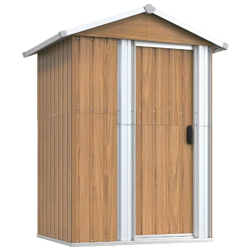 Garden Shed Brown Galvanised Steel Outdoor Storage Tool House Backyard