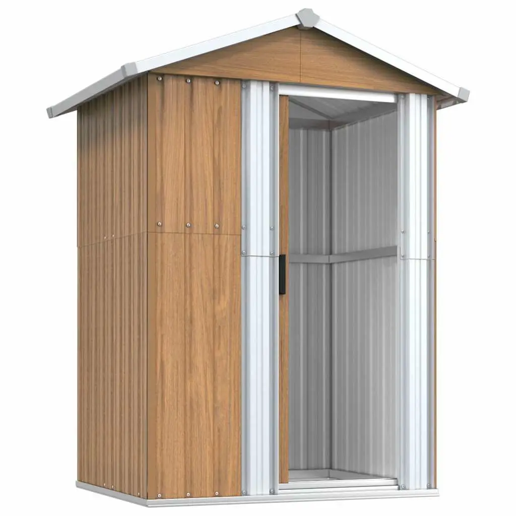 Garden Shed Brown Galvanised Steel Outdoor Storage Tool House Backyard