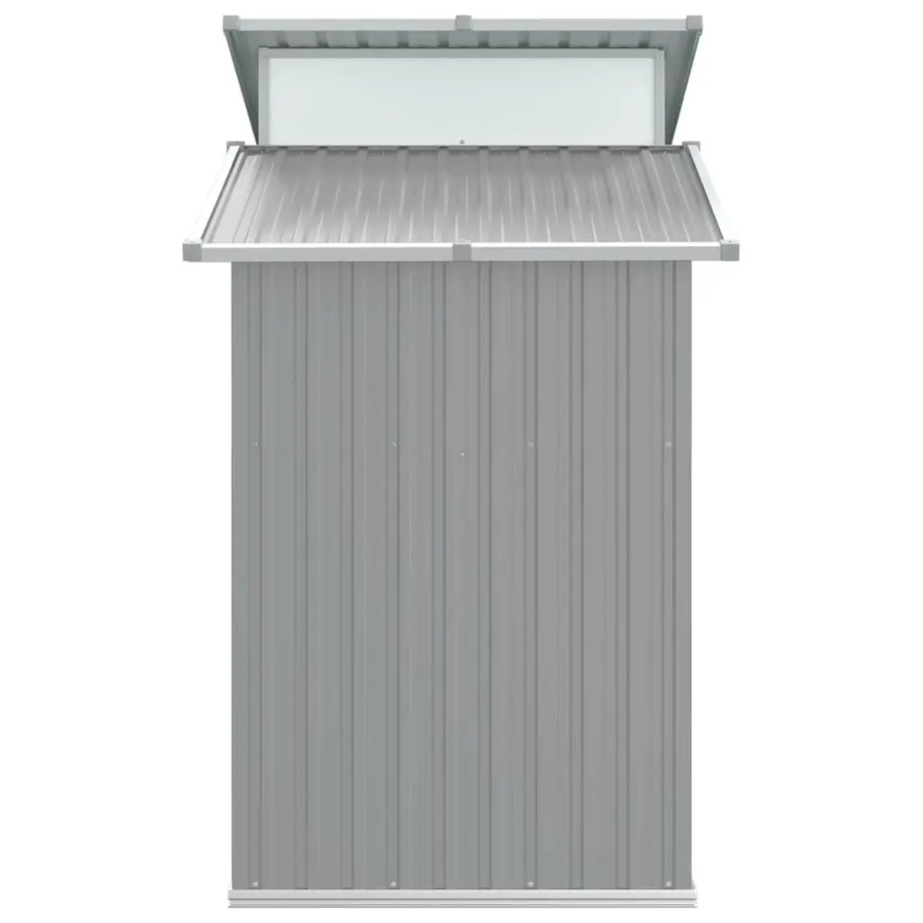 Outdoor Storage Shed Grey Galvanised Steel 270x130x208.5cm Durable Tool House with Ventilation and Transparent Roof Panel