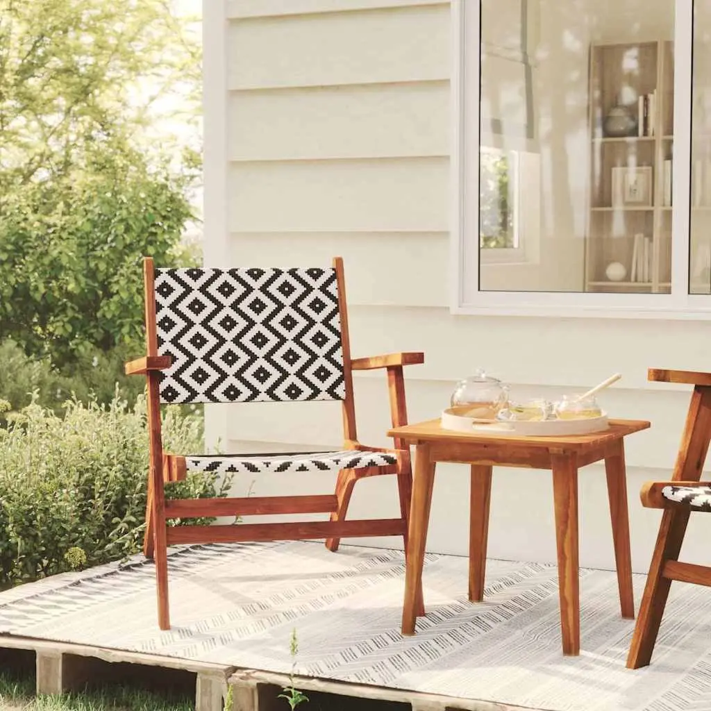 3 Piece Bistro Set Solid Acacia Wood Weather Resistant Outdoor Garden Furniture Brown