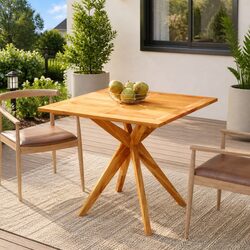 Garden Table 85x85x75 cm Outdoor Furniture Solid Acacia Wood Brown Patio Dining