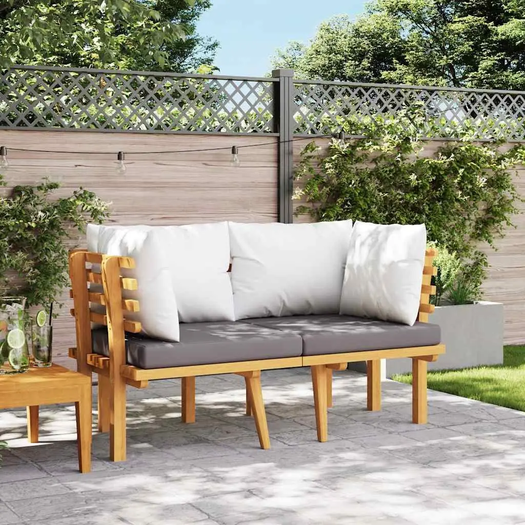 2-Seater Outdoor Garden Sofa with Cushions Patio Lounge Seating Grey