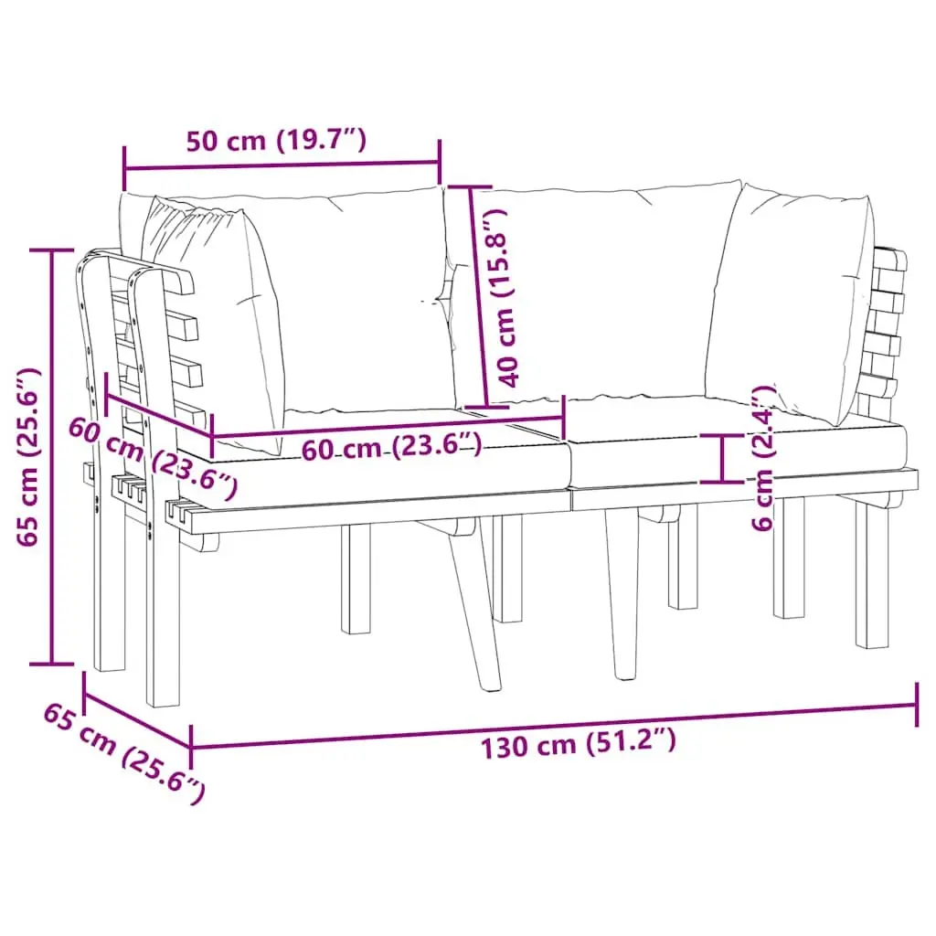 2-Seater Outdoor Garden Sofa with Cushions Patio Lounge Seating Grey