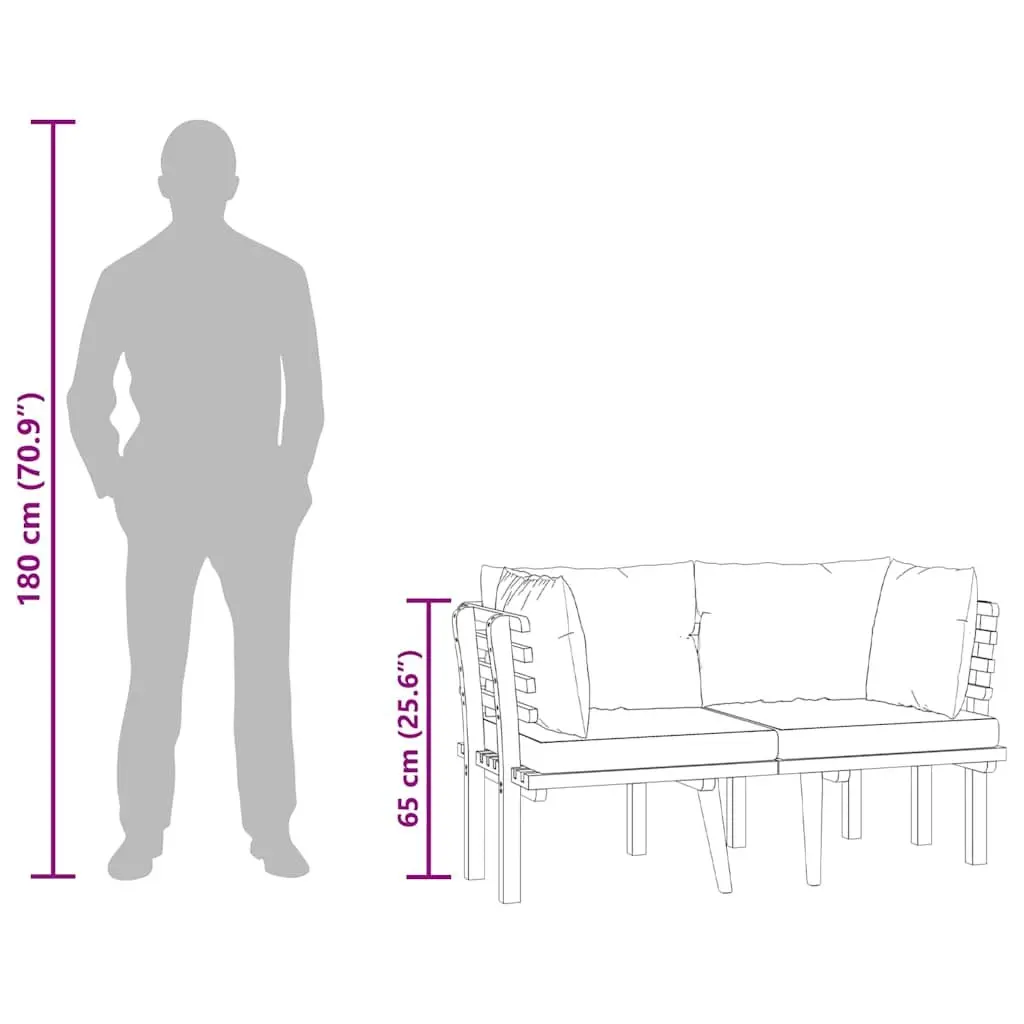 2-Seater Outdoor Garden Sofa with Cushions Patio Lounge Seating Grey