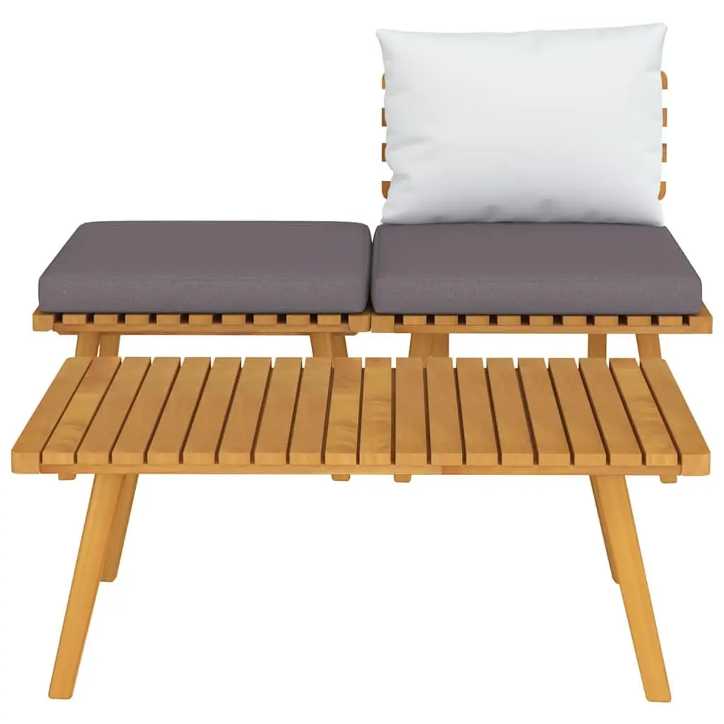 3 Piece Outdoor Lounge Set Grey Cushions Solid Wood Patio Sectional Sofa Garden