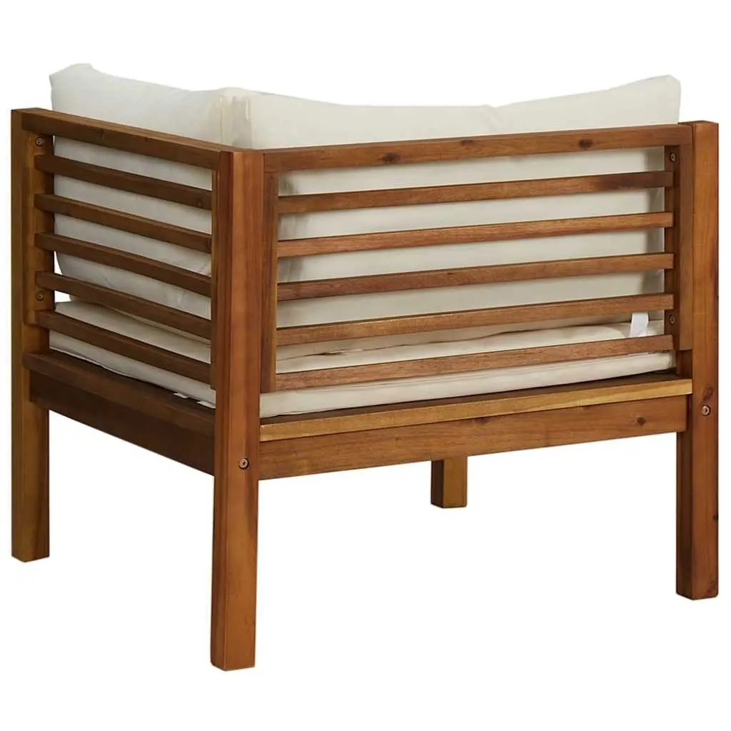 Outdoor Sectional Corner Sofa with Cushion Acacia Wood Garden Lounge Seating