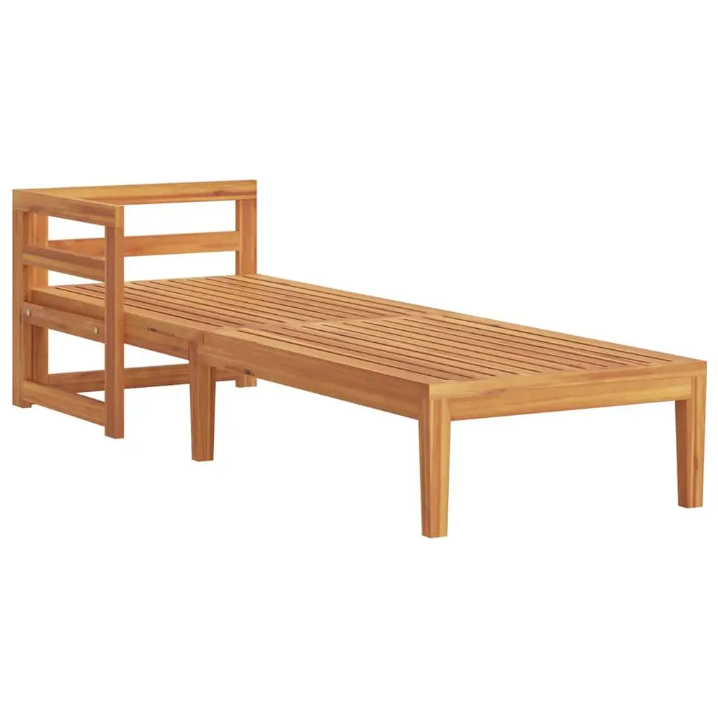 Wooden Sun Lounger Adjustable Armrest Outdoor Size