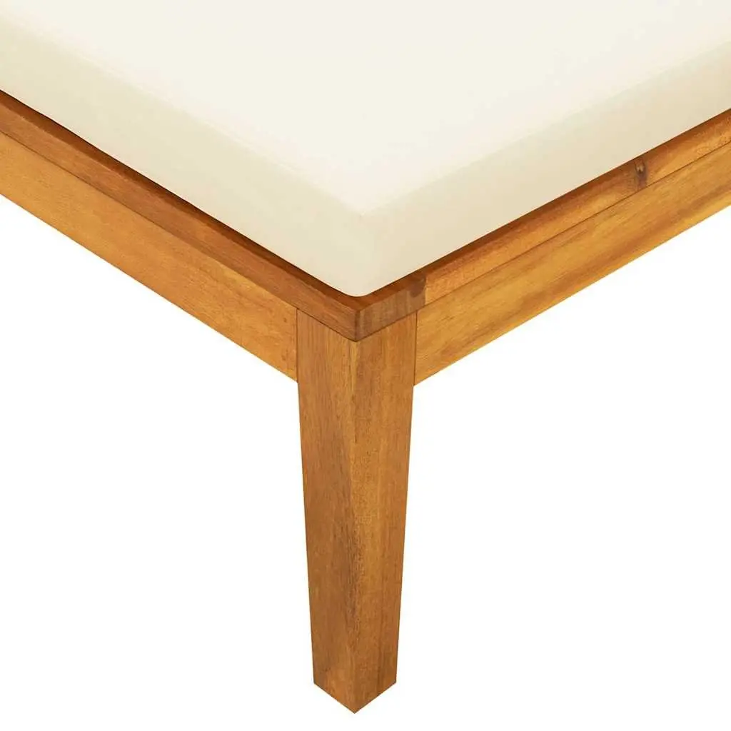 Wooden Sun Lounger Adjustable Armrest Outdoor Size
