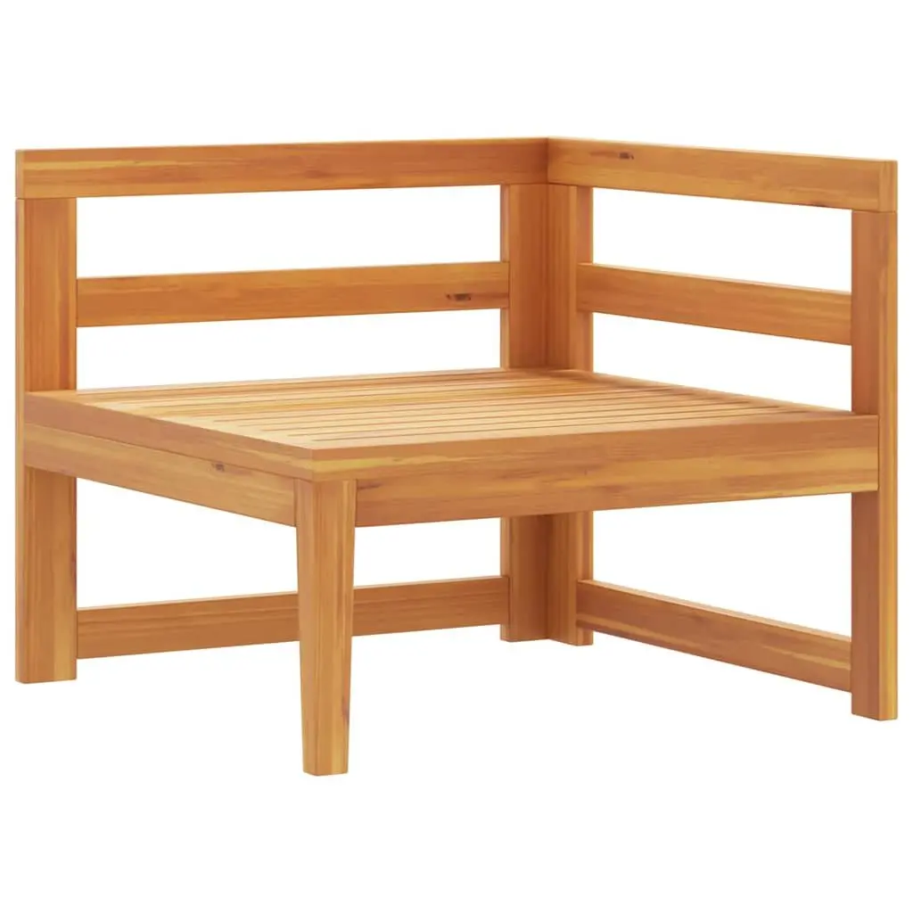 Outdoor Corner Sofa Acacia Wood Garden Sectional Lounge Cream Cushions