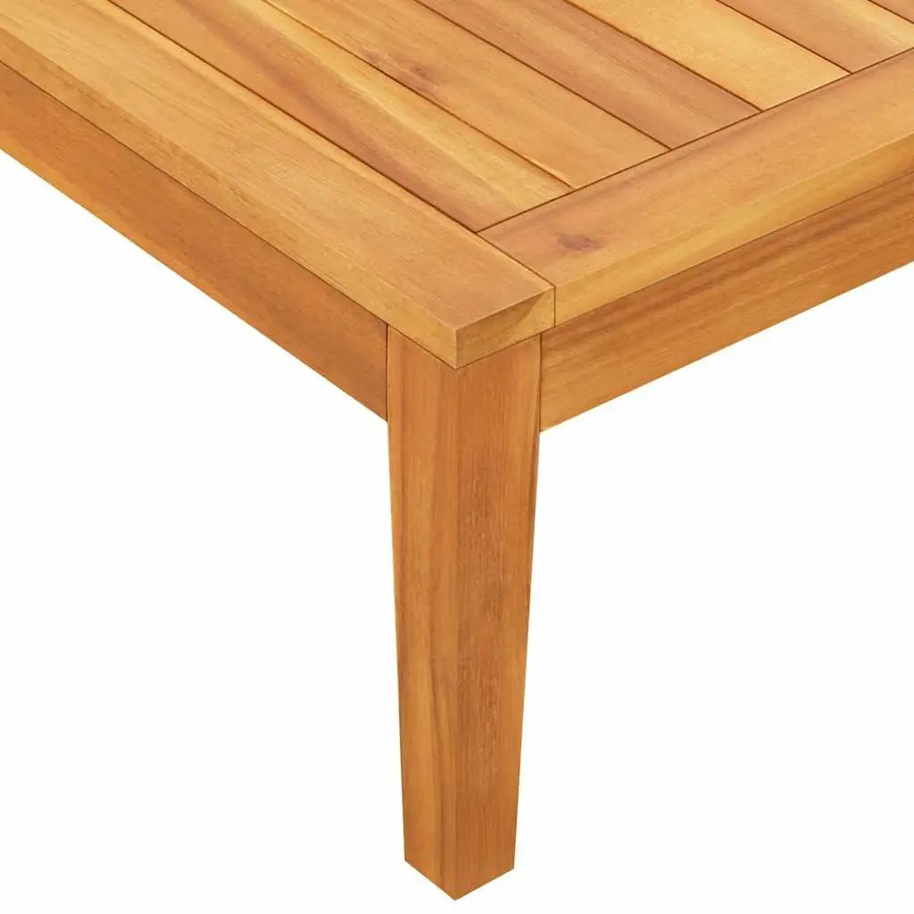 Garden Bench with Attached Table Grey Cushions Solid Acacia Wood Outdoor Seating