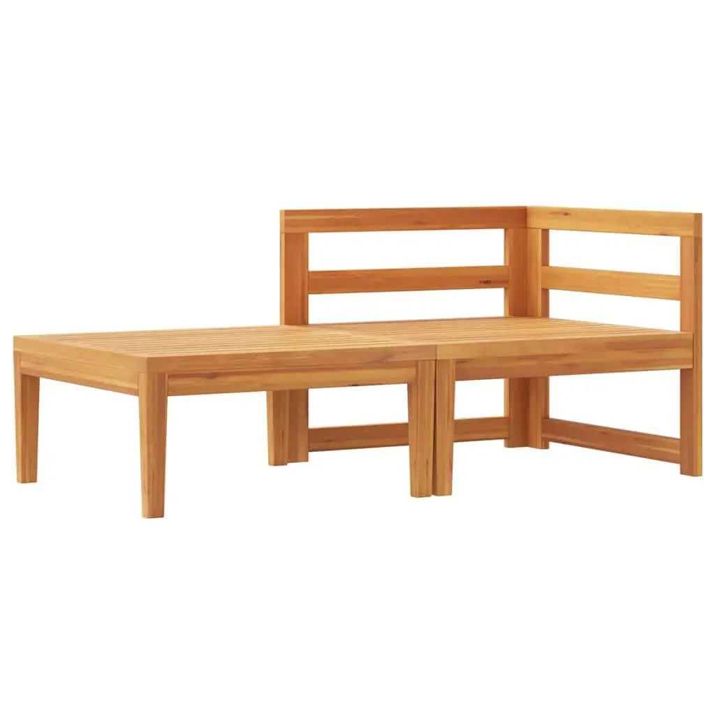 2 Piece Garden Lounge Set Acacia Wood Outdoor Sofa Chairs with Cushions