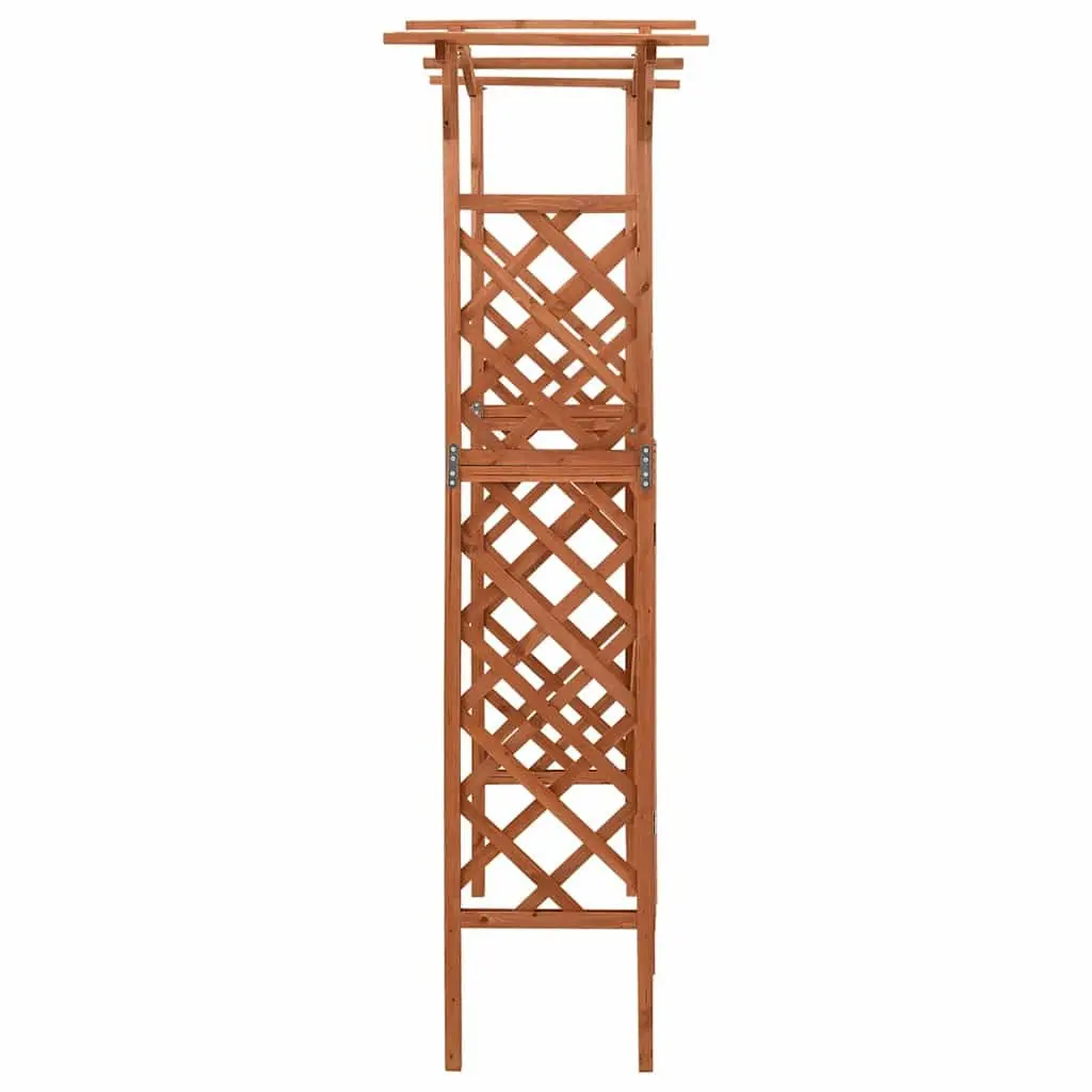 Garden Pergola with Gate 116x40x204cm Brown Wooden Arch Outdoor Entrance Passage