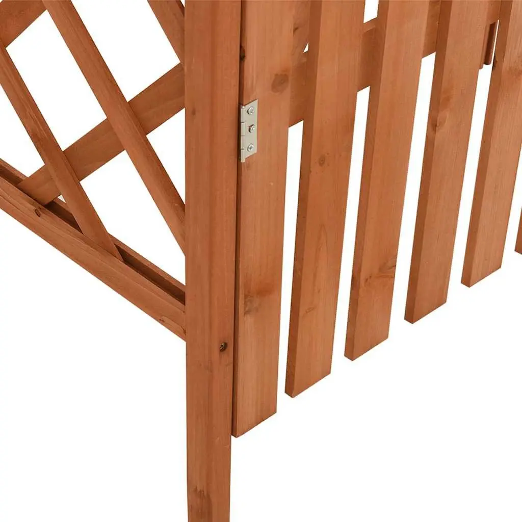 Garden Pergola with Gate 116x40x204cm Brown Wooden Arch Outdoor Entrance Passage