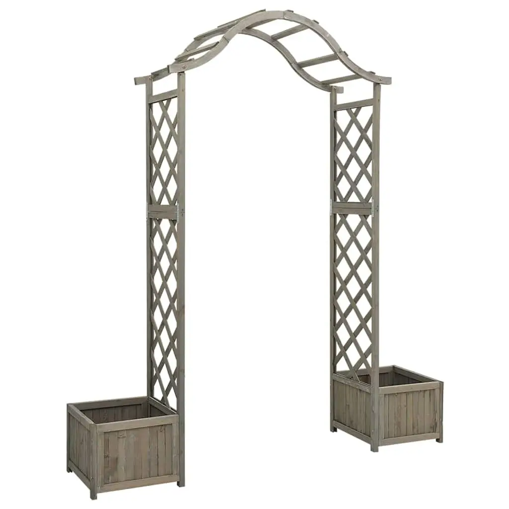 Grey Garden Pergola with Planters