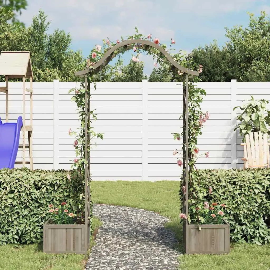 Grey Garden Pergola with Planters