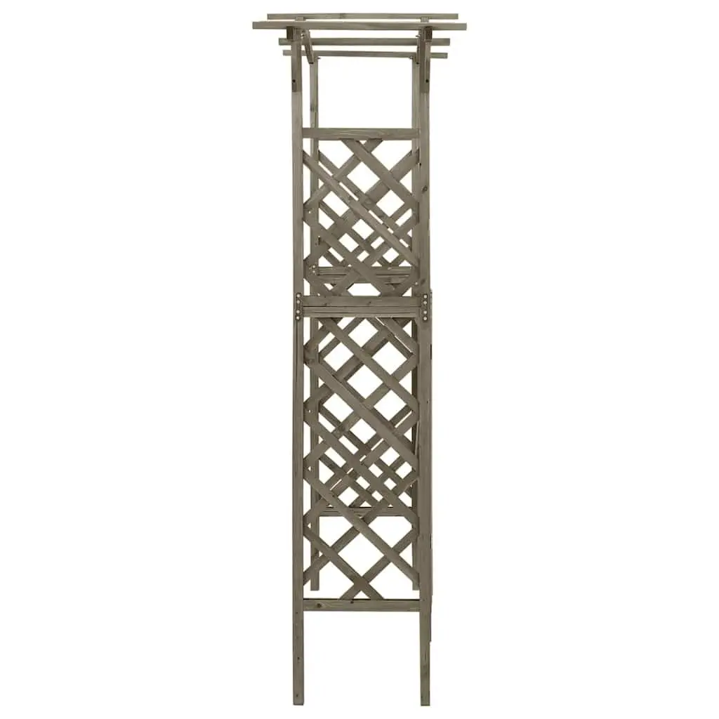 Garden Pergola with Gate Grey 116x40x204 cm