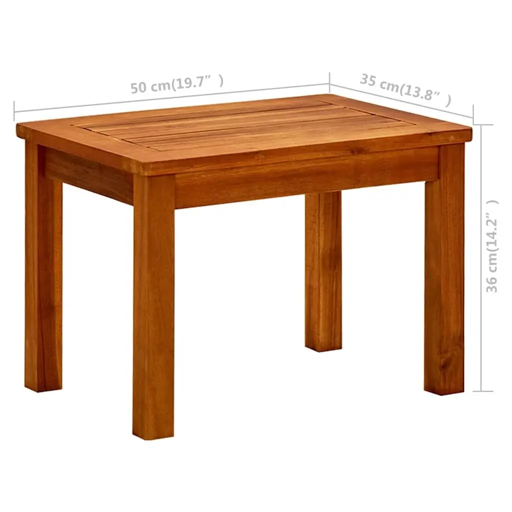 Outdoor Slatted Coffee Table Brown Solid Acacia Wood 50x35x36 cm Garden Furniture