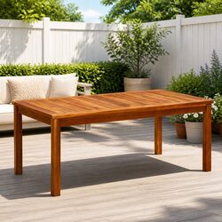 Outdoor Coffee Table Garden Furniture Solid Wood Slatted Design Brown