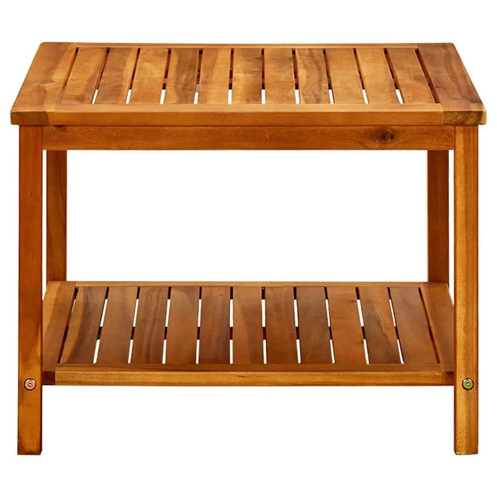 Acacia Coffee Table with Bottom Shelf for Storage