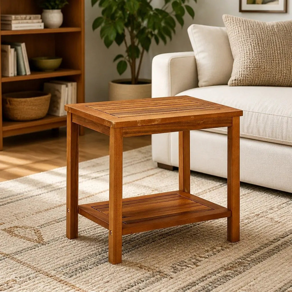 Solid Acacia Coffee Table for Comfort