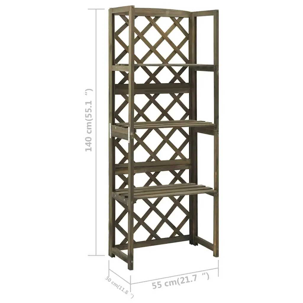 Garden Trellis with Shelves Grey 55x30x140cm Outdoor Climbing Plant Support