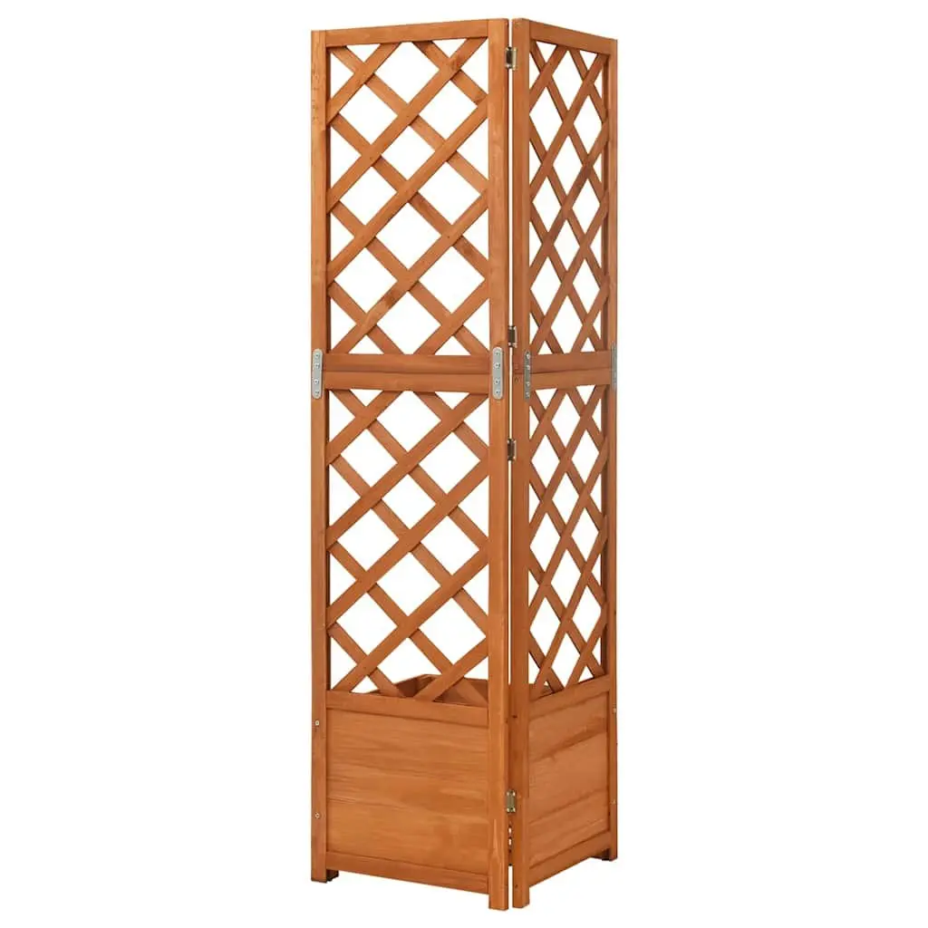 Corner Trellis Planter 40x40x150 cm Fir Wood Garden Flower Box Climbing Plants