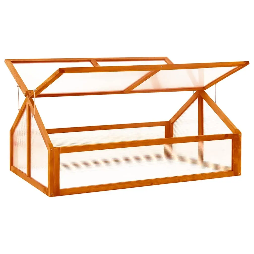 Wooden Greenhouse Hinged Roof Brown 114 x 80 x 50 cm