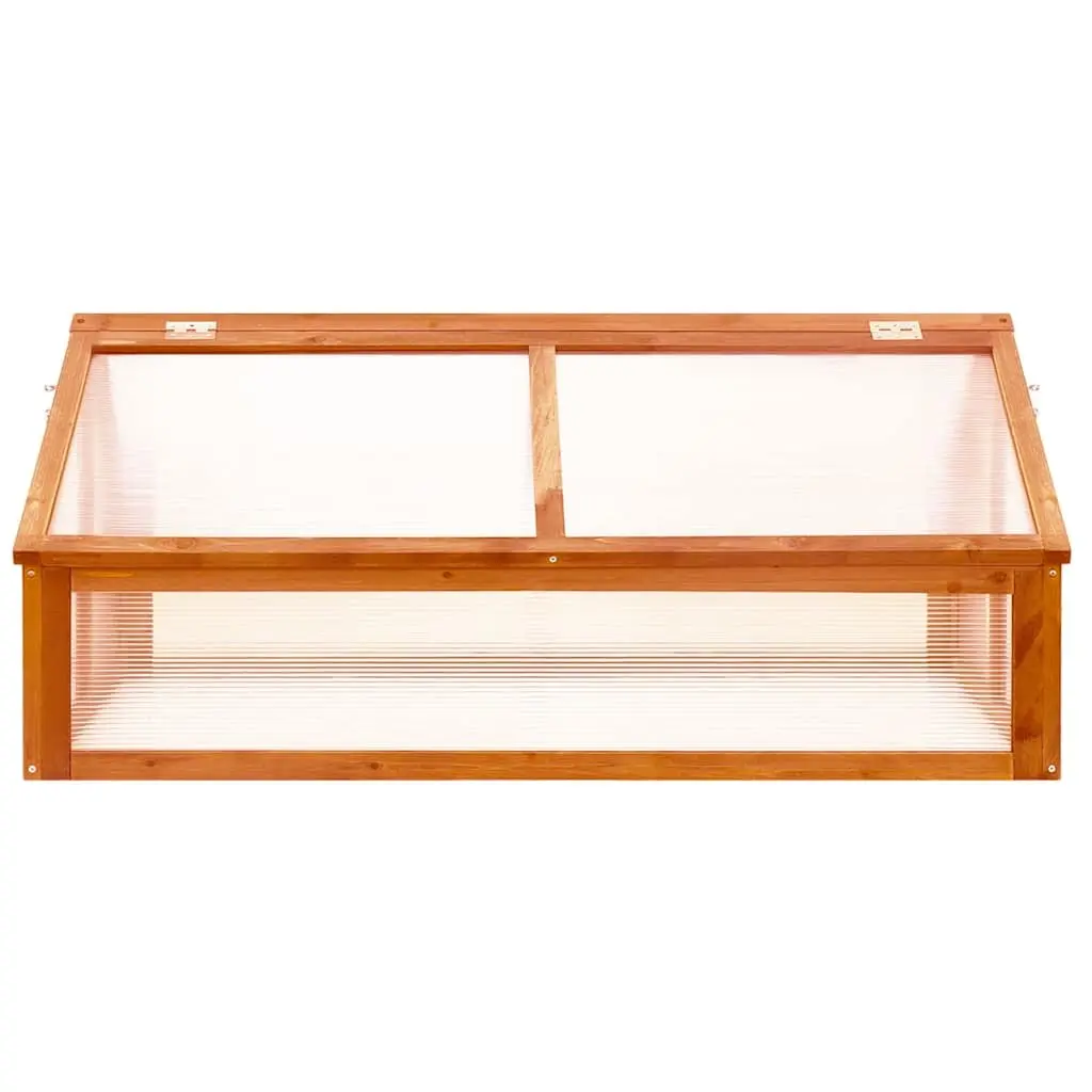 Wooden Greenhouse Hinged Roof Brown 114 x 80 x 50 cm