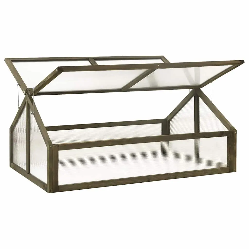 Wooden Greenhouse Grey 114x80x50cm Garden Plant Protection Cold Frame Herbs