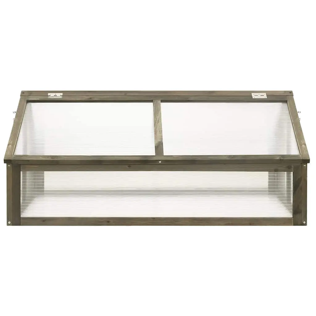 Wooden Greenhouse Grey 114x80x50cm Garden Plant Protection Cold Frame Herbs