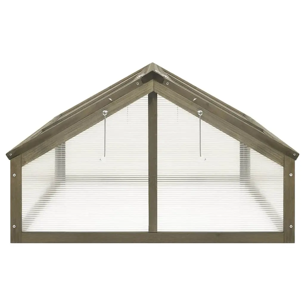 Wooden Greenhouse Grey 114x80x50cm Garden Plant Protection Cold Frame Herbs