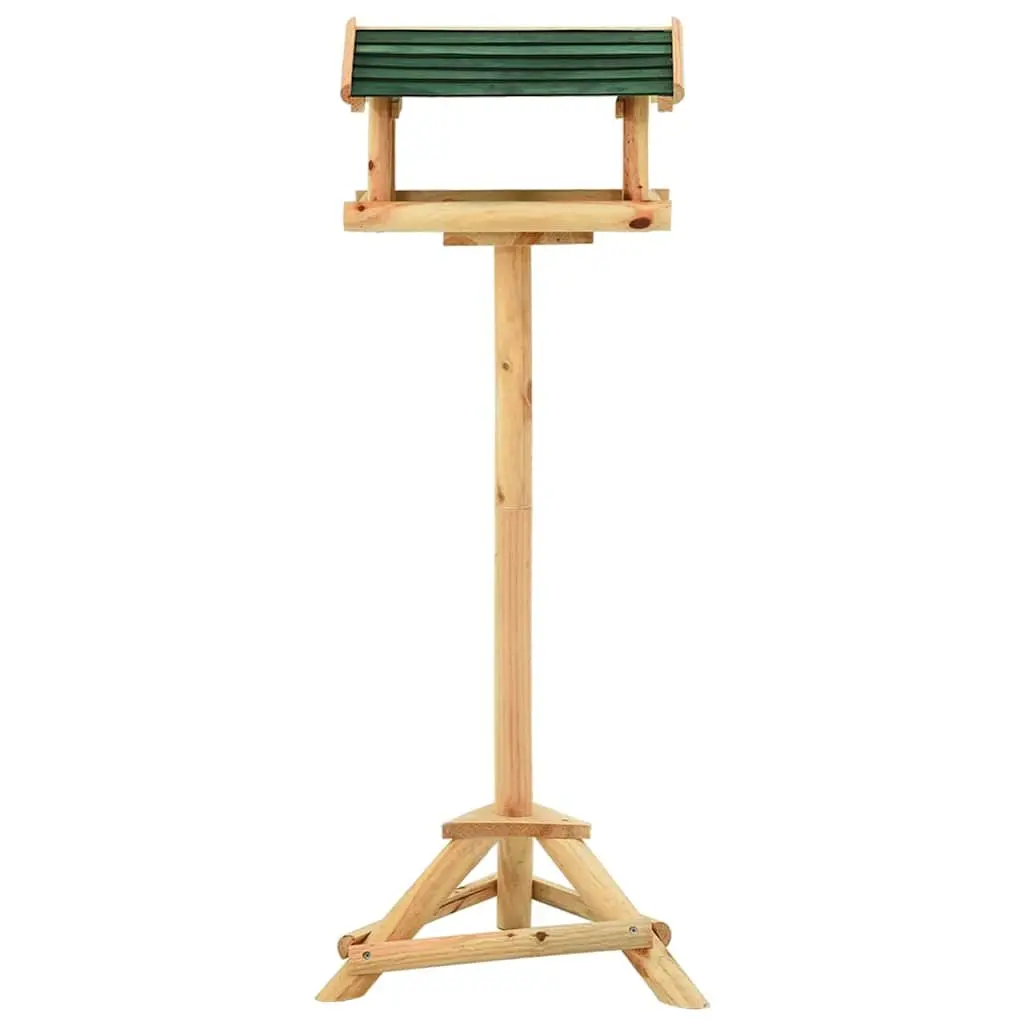 Wooden Bird Feeder Garden Stand Solid Fir Wood Outdoor Feeding Station Platform