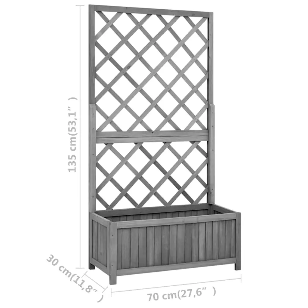 Garden Trellis Planter with Flower Box Climbing Plant Support Outdoor Raised Bed
