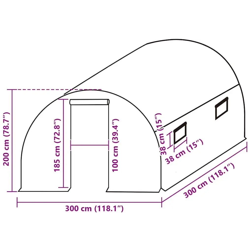 Greenhouse Replacement Cover Transparent PE 3x3x2m