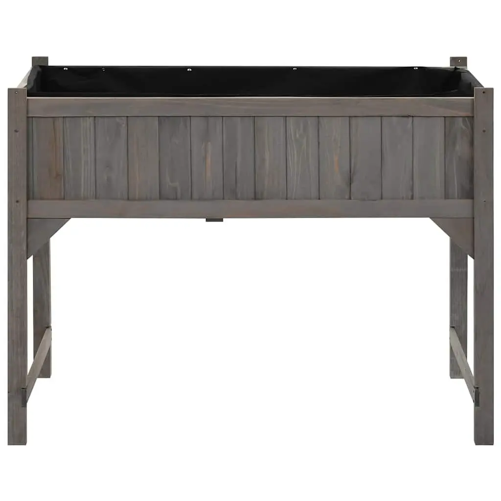 Wooden Raised Garden Bed with Greenhouse Cover 110x54x120cm Grey