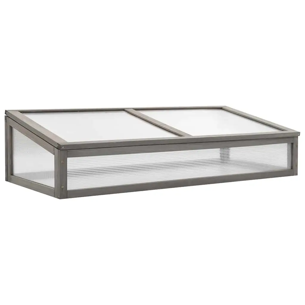 Wooden Raised Garden Bed with Greenhouse Cover 110x54x120cm Grey