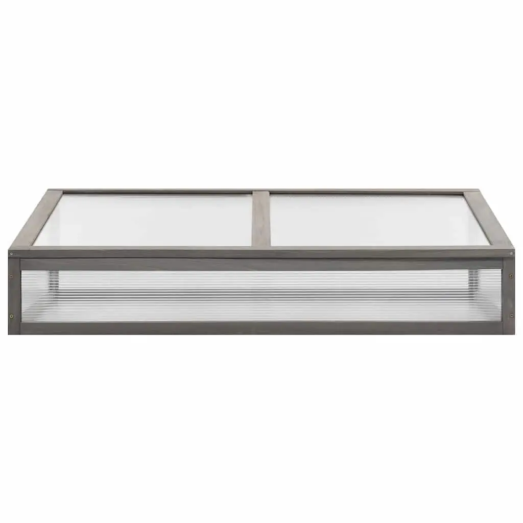 Wooden Raised Garden Bed with Greenhouse Cover 110x54x120cm Grey