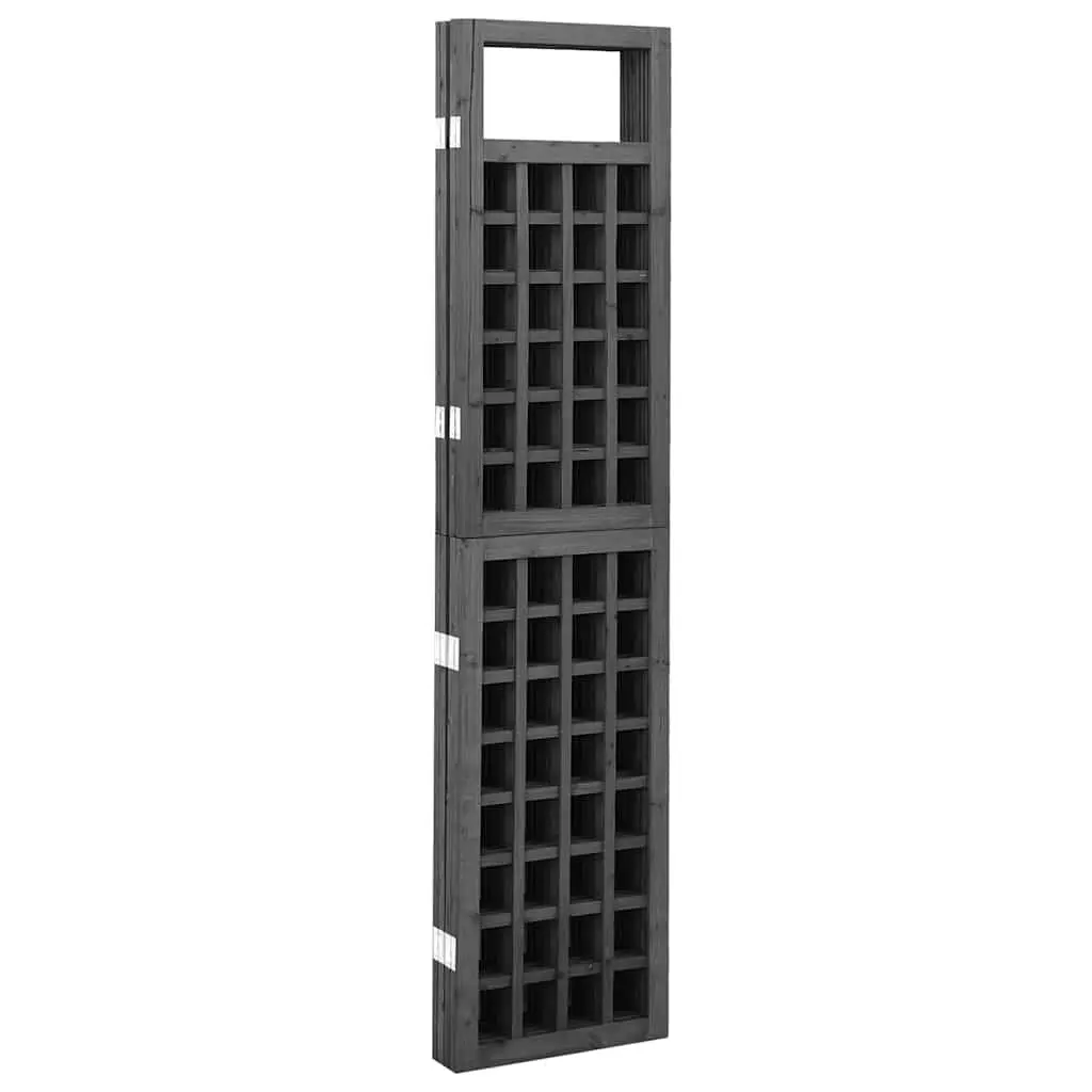 3-Panel Room Divider Trellis Solid Fir Wood Folding Privacy Black 121 x 180 cm