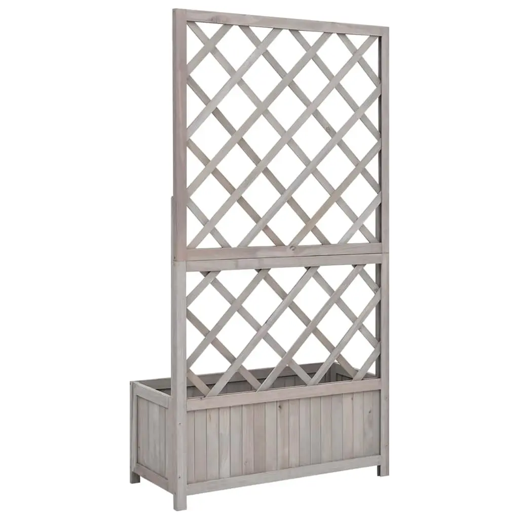 Garden Trellis Planter Grey Wooden 70W x 30D x 135H cm Support Climbing Plants Outdoor
