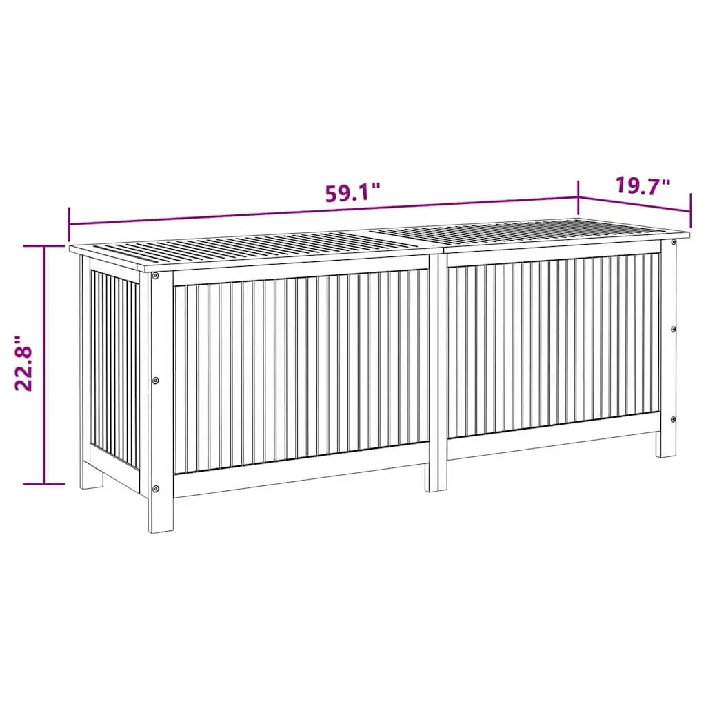 Wooden Garden Storage Box Outdoor 150x50x58 cm Durable Acacia Wood Container