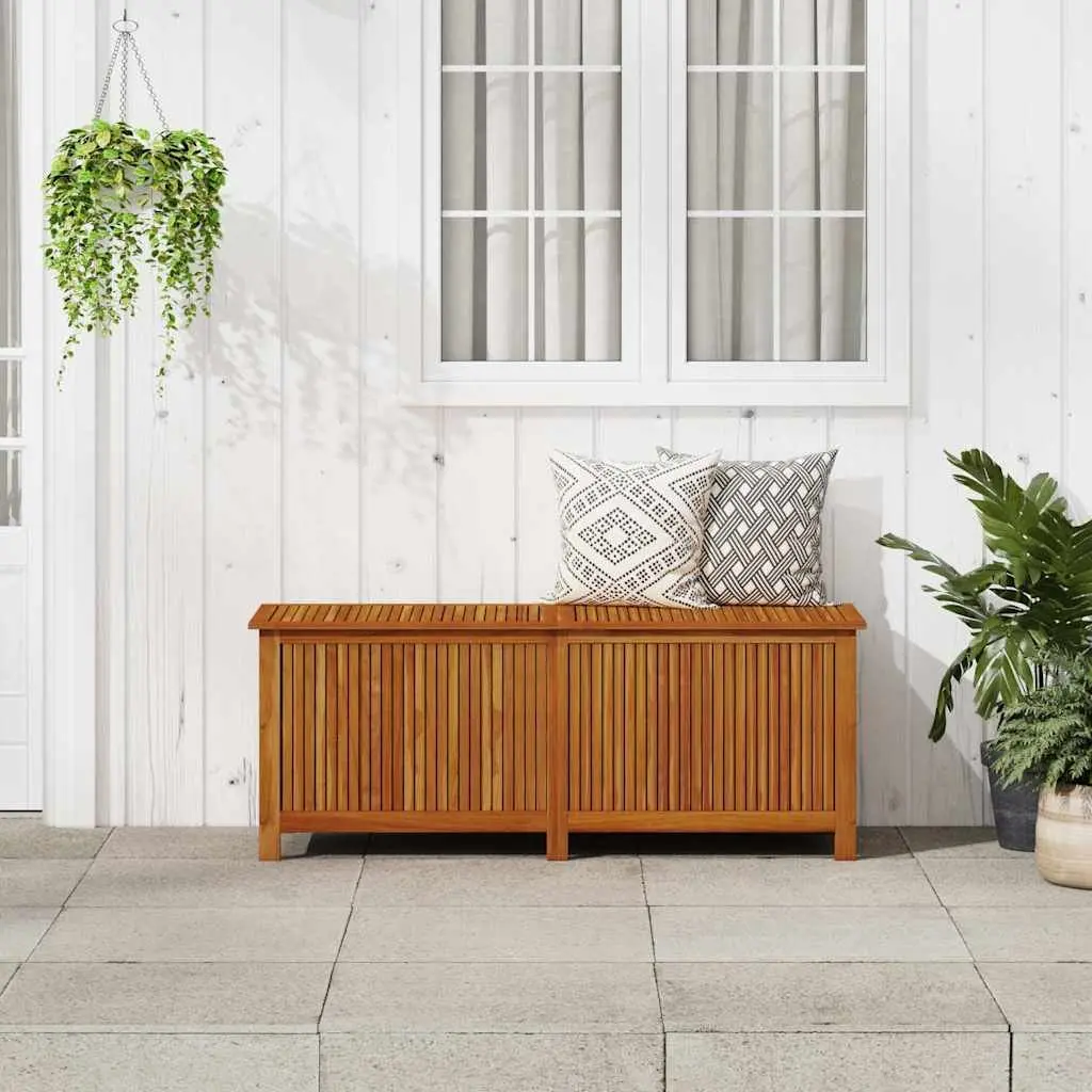 Wooden Garden Storage Box Outdoor 150x50x58 cm Durable Acacia Wood Container