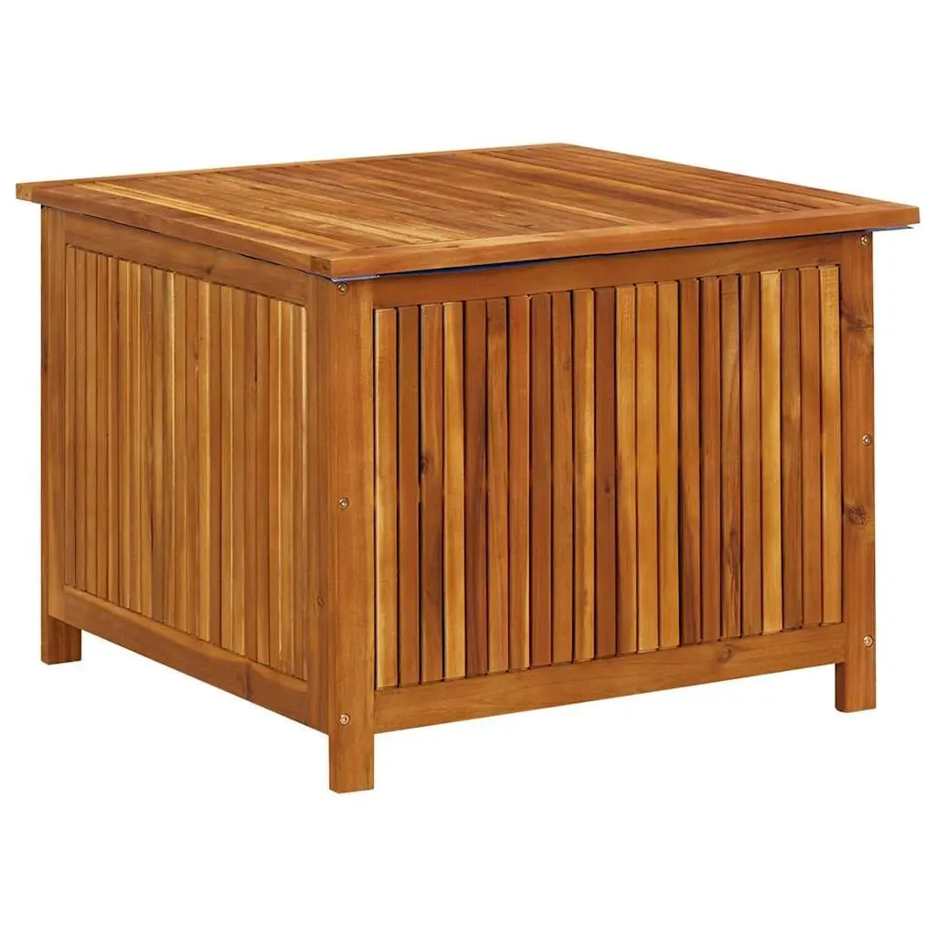 Garden Storage Box Solid Acacia Wood Water-Resistant Interior 75x75x58cm Brown