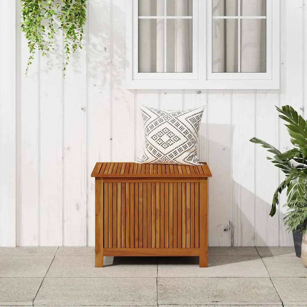 Garden Storage Box Solid Acacia Wood Water-Resistant Interior 75x75x58cm Brown