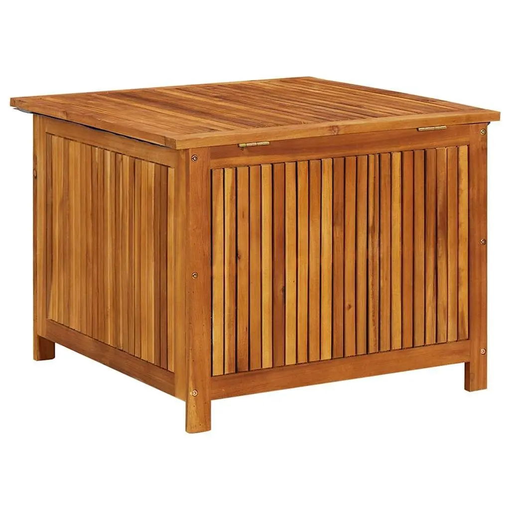 Garden Storage Box Solid Acacia Wood Water-Resistant Interior 75x75x58cm Brown
