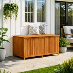 Store Your Cushions Comfortably in This Acacia Box