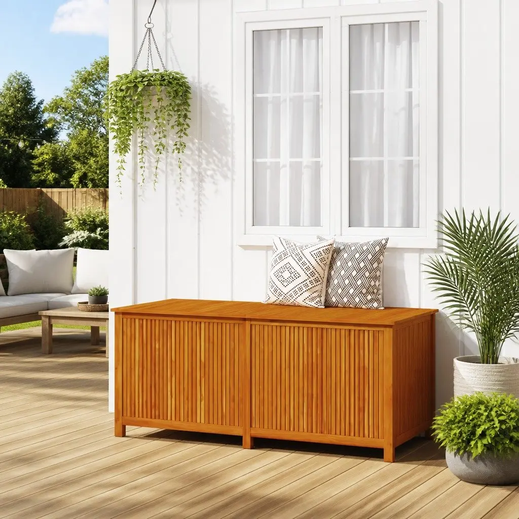 Garden Storage Box Solid Acacia Wood 175x80x75 cm Outdoor Cushion Pillow Chest