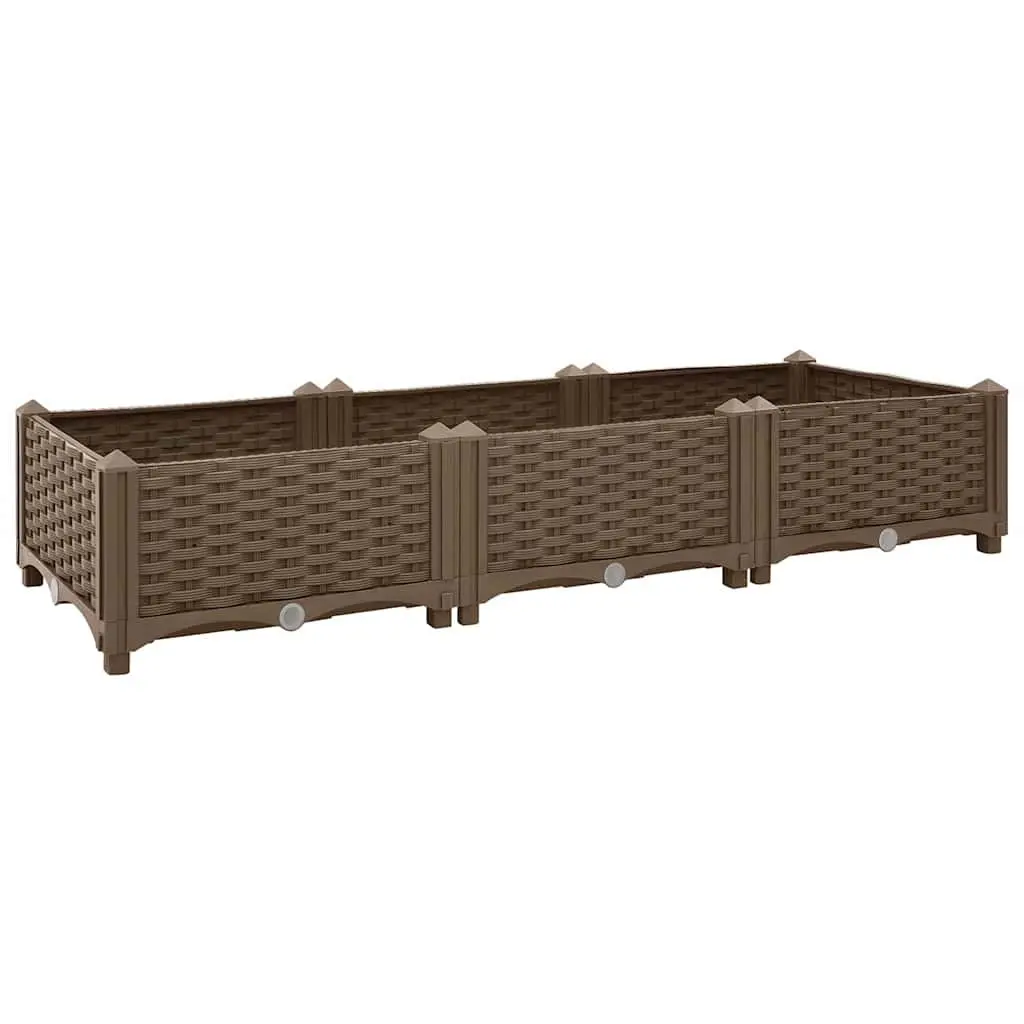 Raised Garden Bed Planter Box Brown Polypropylene 120x40x23cm