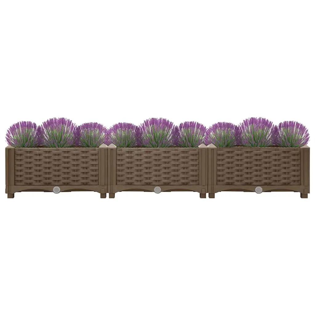 Raised Garden Bed Planter Box Brown Polypropylene 120x40x23cm